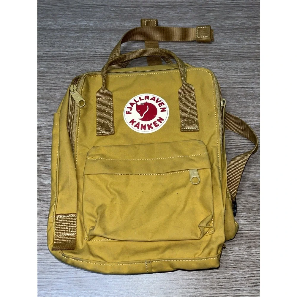 Fjallraven Kanken Backpack Yellow Classic Bookbag Seat Pad Outdoor School Bag